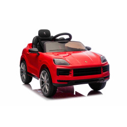 Zánovné elektrické autíčko Porsche Cayenne 12V s pohonom zadných kolies a licenciou (Jednomiestne),  červené