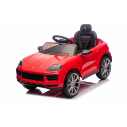Zánovné elektrické autíčko Porsche Cayenne 12V s pohonom zadných kolies a licenciou (Jednomiestne),  červené